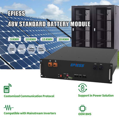 51.2V 5.12KWh Wstawka akumulator litowy wysokiej wydajności 6000 cyklu 38KG