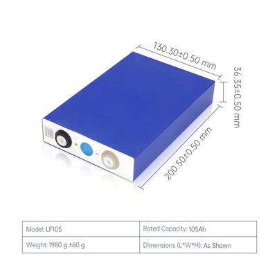 EVE 1,98 kg 105AH 3,2 V LiFePO4 Prismatic Battery Cell Grade A Do energii słonecznej