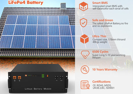 Rakietkowa bateria litowo-jonowa 48V 100ah 6500 Cykl do przechowywania energii w domu