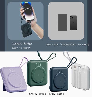 Kompaktny bezprzewodowy mobilny bank zasilania 15000mAh 20000mAh OEM z wyświetlaczem LED